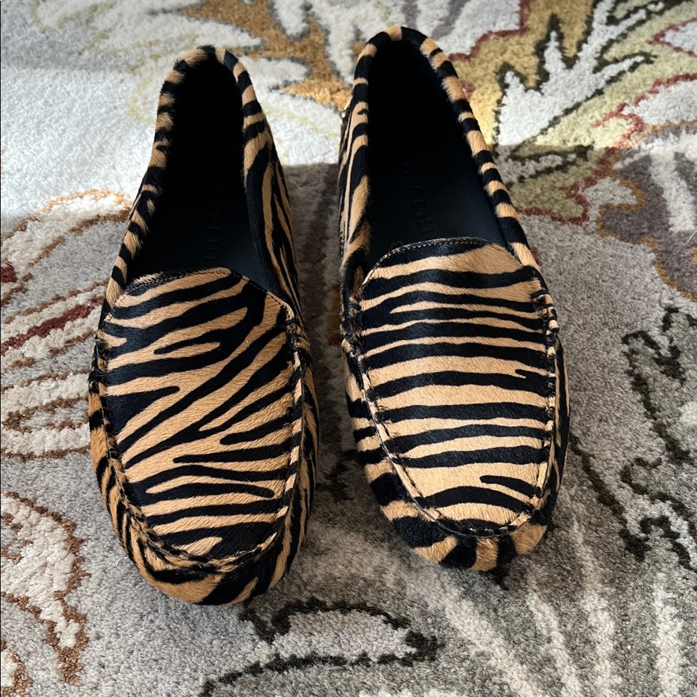 M. Gemi New zebra calf hair drivers